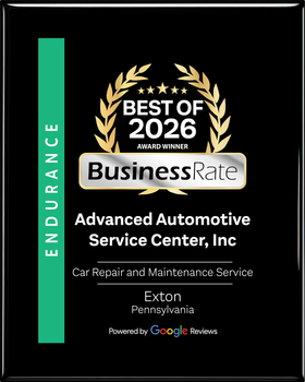 Best of 2026 BusinessRate award plaque for Advanced Automotive Service Center, Inc.
