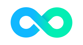Gradient blue to green infinity symbol.
