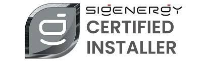 Sigenergy Certified Installer logo. Grey leaf shape with