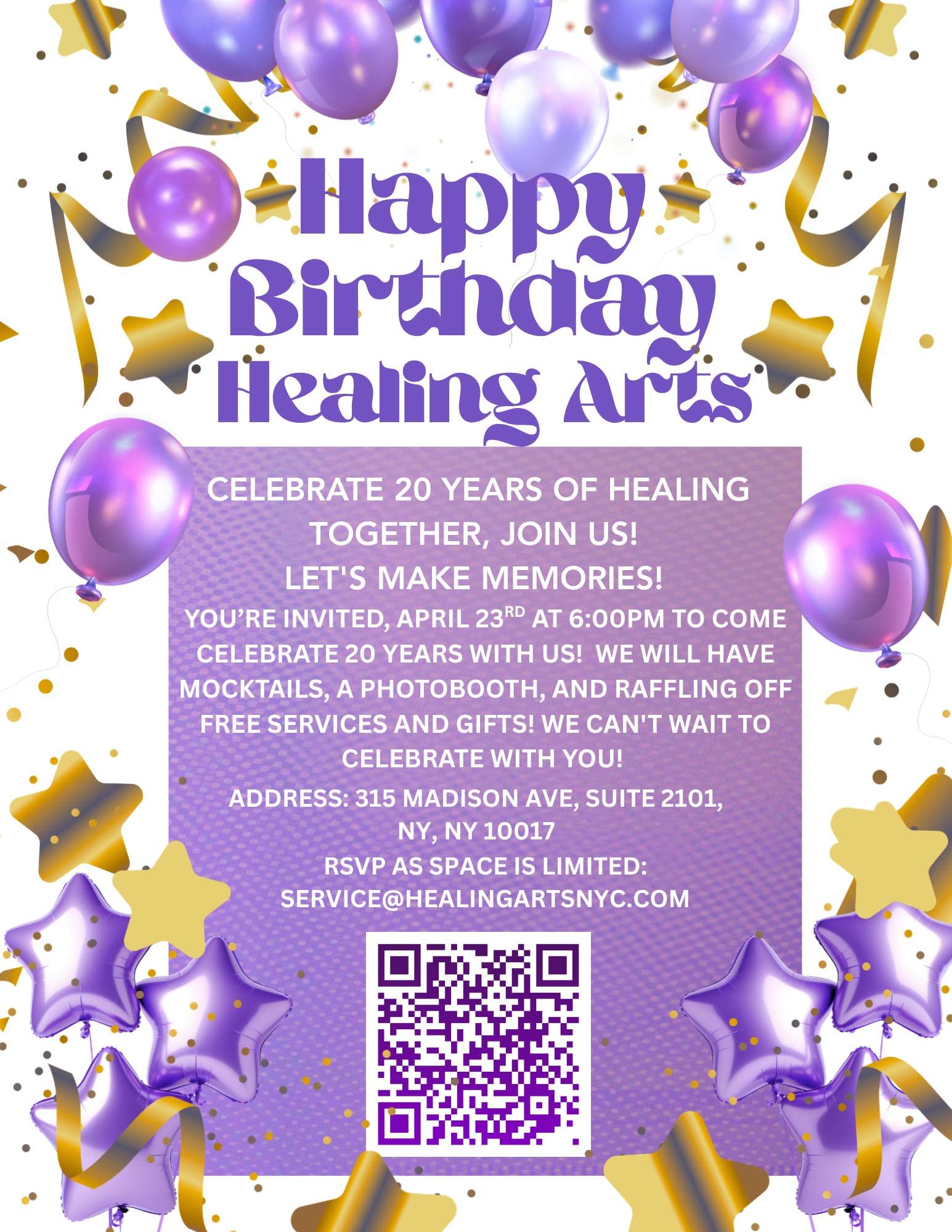 Click to Enlarge Healing Arts NYC Free Workshop