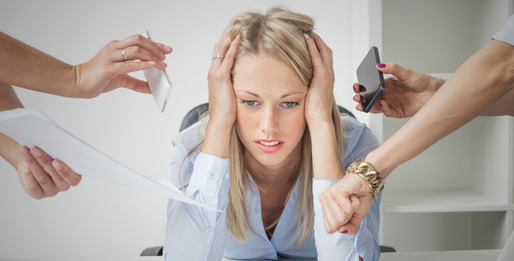 woman with work stress. How Stress Causes Hormone Imbalances. Learn How Stress Affects the Body and How You Help Manage and Prevent Hormone Imbalances