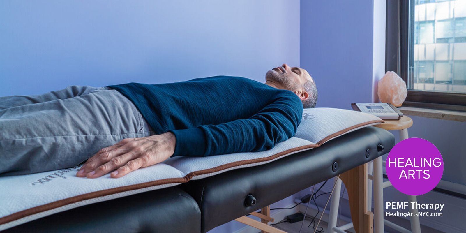 man having a PEMF Treatment. What is Pulsed Electromagnetic Frequency Therapy (PEMF) - Dr. Alicia Armitstead. Learn How PEMF Therapy Works and the Holistic Health Benefits it Provides