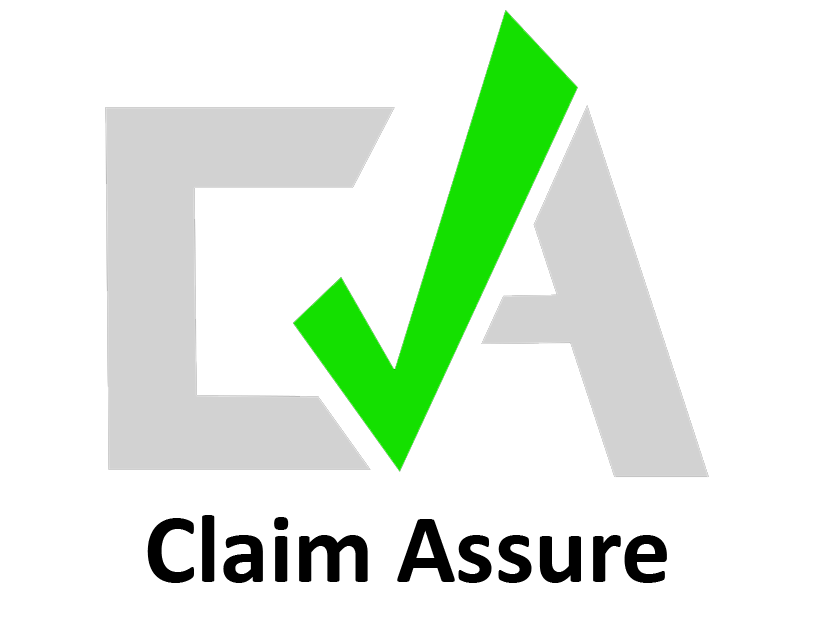 Claim Assure logo with gray letters CA and a bright green checkmark