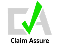 Claim Assure logo with gray letters CA and a bright green checkmark