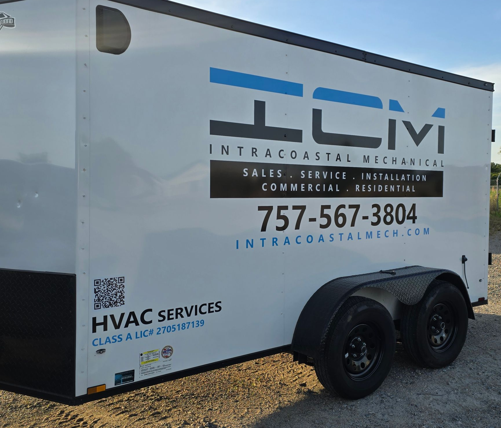 White trailer with