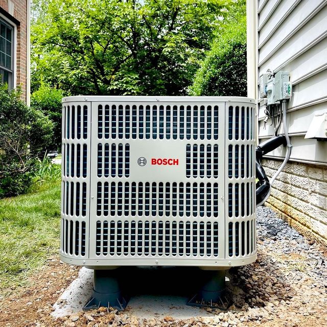 Bosch HVAC system Bosch HVAC system. An outdoor unit and indoor unit are shown with Energy Star logo and Bosch logo.