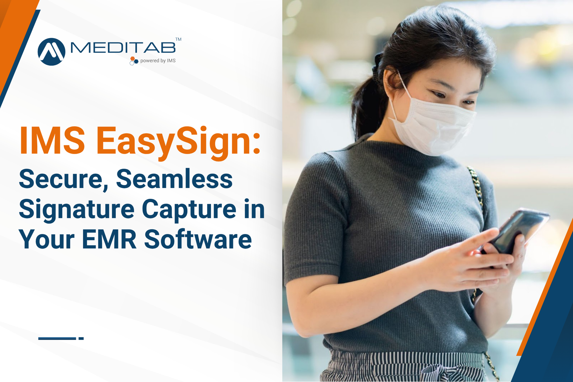 A patient digitally signing a consent form with IMS EasySign integrated with the clinic’s EMR softwa