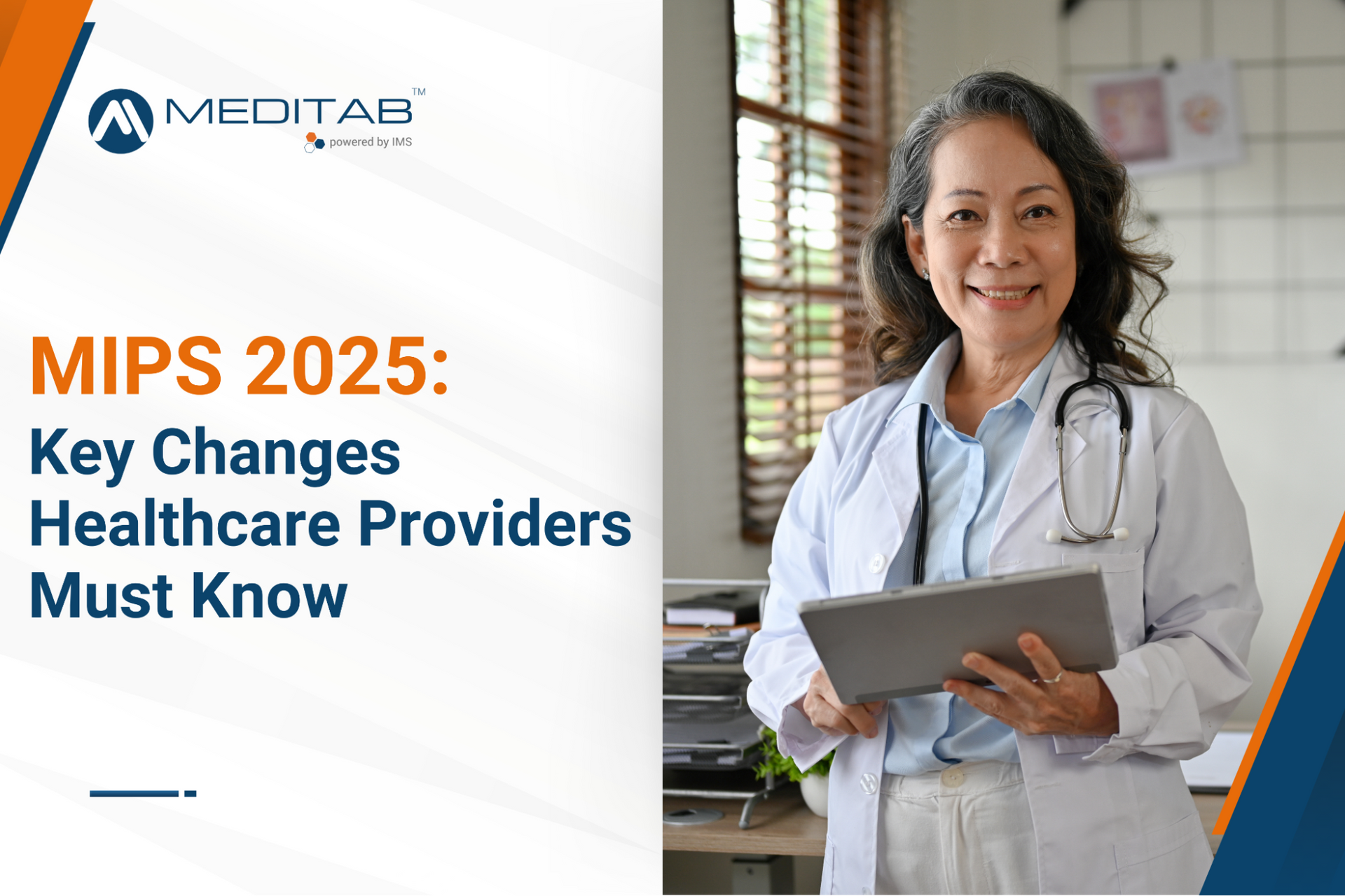 A doctor scrolls through her tablet, reviewing MIPS quality measures after getting expert guidance to improve her practice.