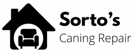 A black and white logo forSorto 's Furniture Repair and Caning Repair.