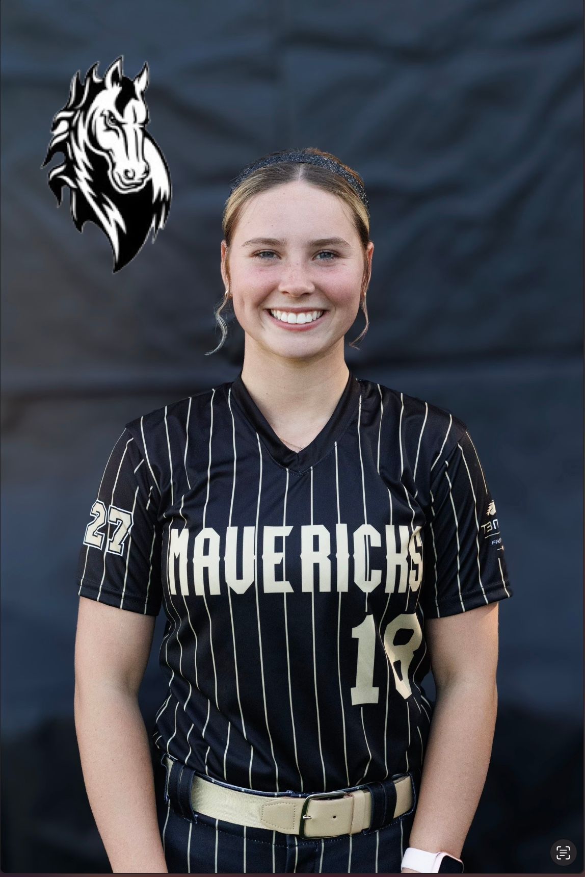 T3 Mavericks softball team, Becca Tornow, welcome to the team graphic