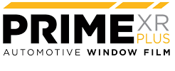 Xpel Prime XR Plus Logo PRIME XR Plus automotive window film logo in black, gray, and yellow