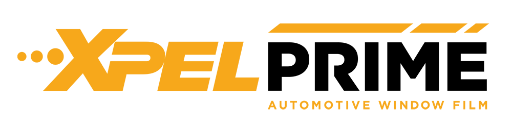 XPEL PRIME logo with orange and black text on a white background, featuring “Automotive Window Film.”