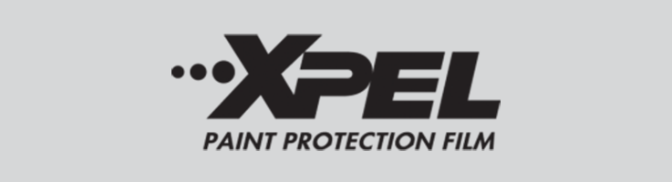 XPEL Paint Protection Film logo in black on a light gray background