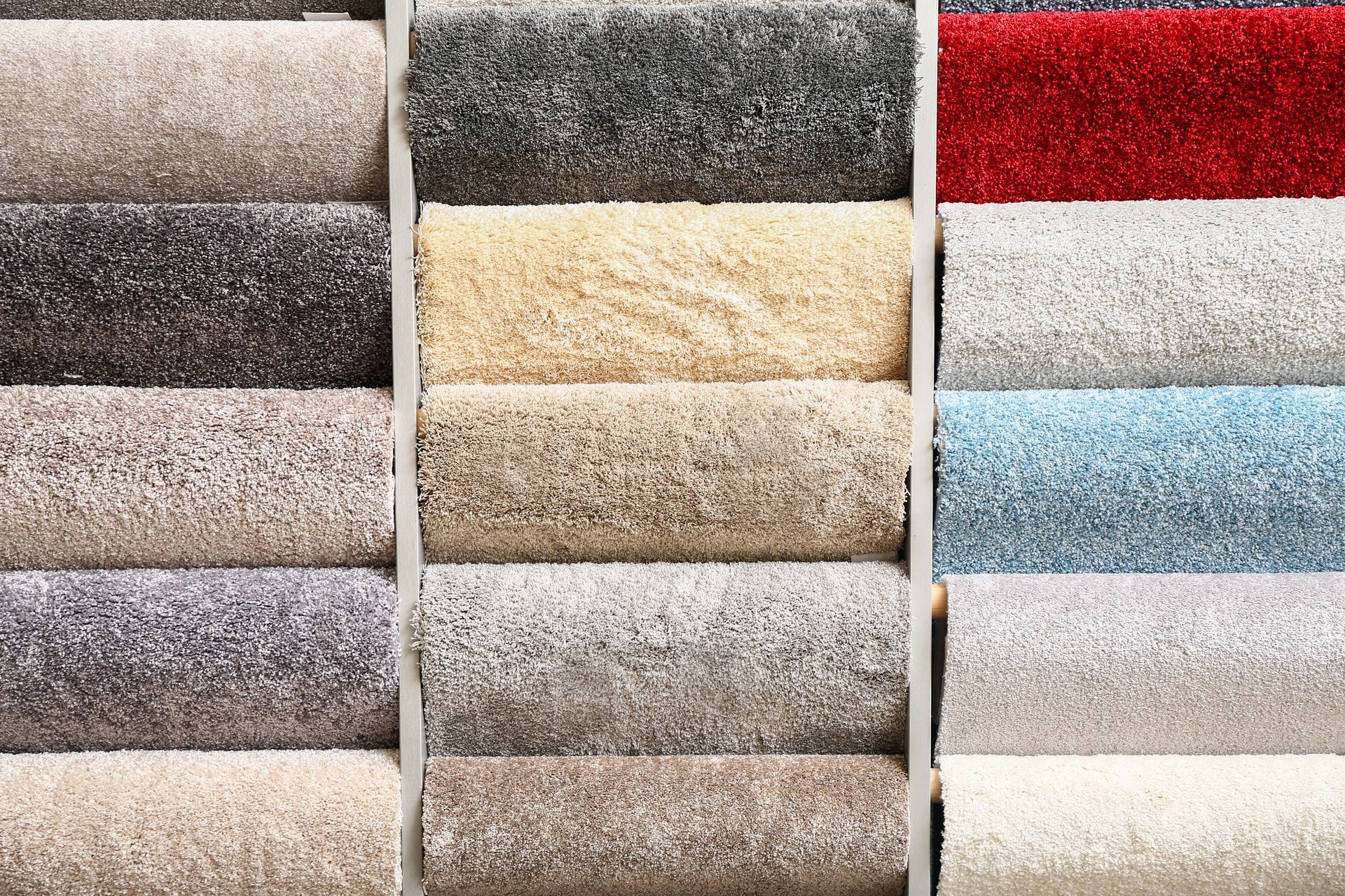 carpet color selections in the Tri-Cities Flooring Contractors showroom