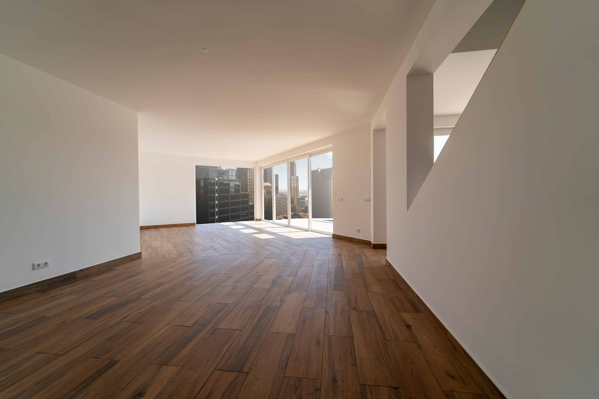 newly laid hardwood flooring in Kennewick home