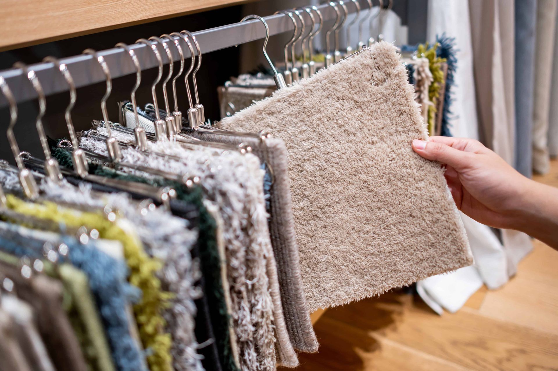 a customer choosing a material at our showroom for their next project in kennewick, wa