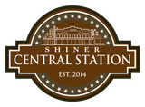 Brown and white Shiner Central Station logo with stars and “EST. 2014” text