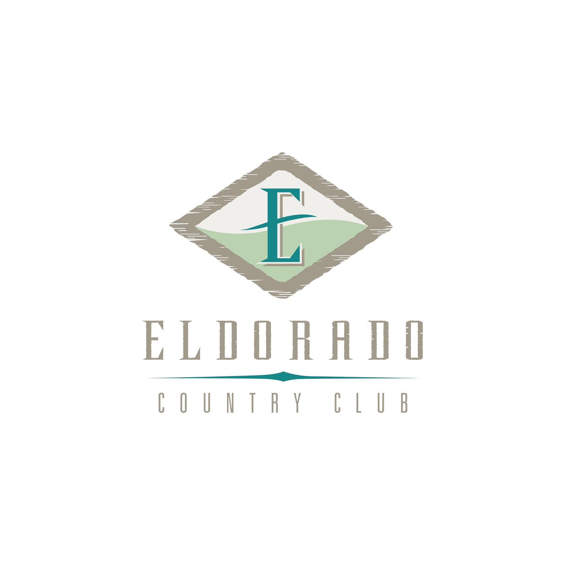 A logo for eldorado country club with a letter e in a diamond.