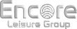 The logo for encore leisure group is a silver logo on a white background.