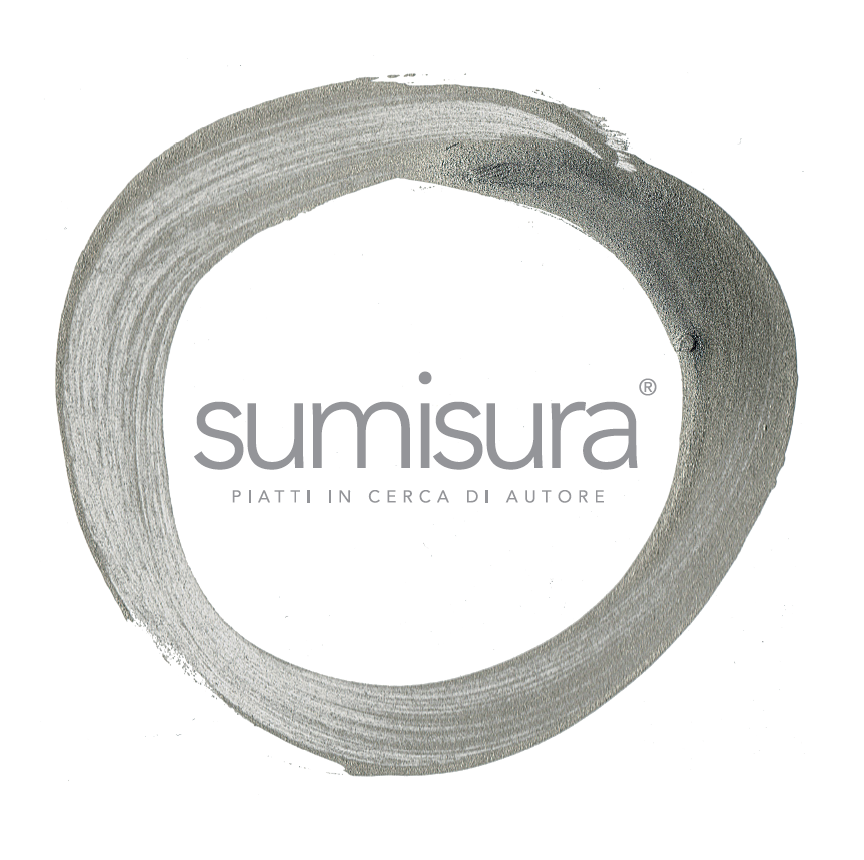 Logo circolare grigio a forma di pennellata con la parola