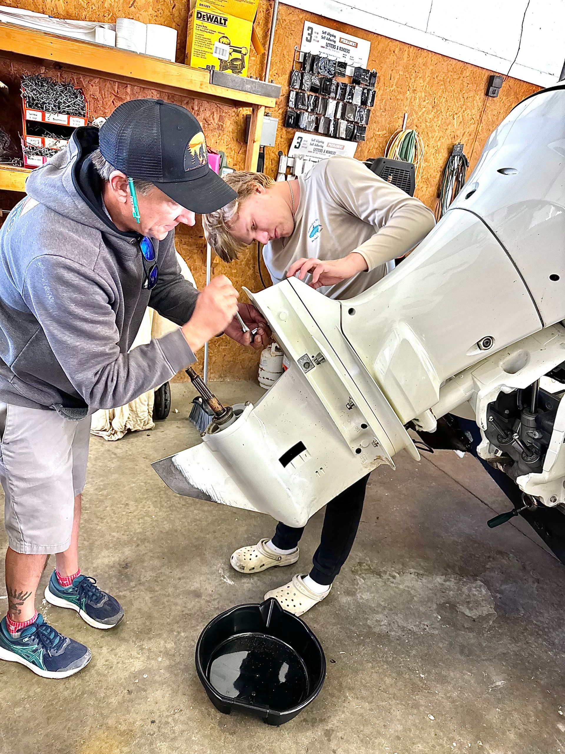 Huron Ohio Boat Repair Department Working On Suzuki Engine