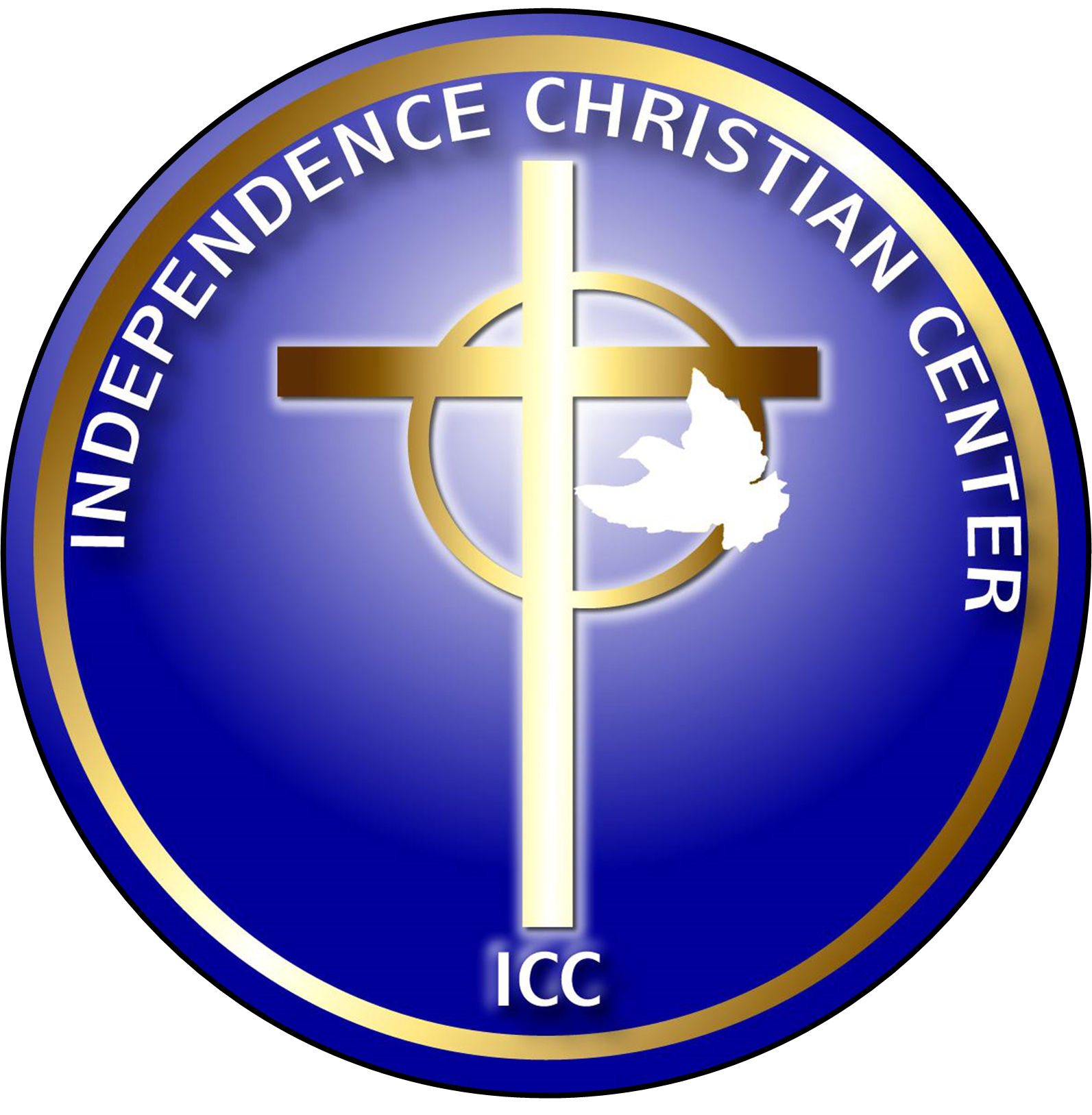 The ICC logo, a cross with a circle and a dove hovering on the circle.