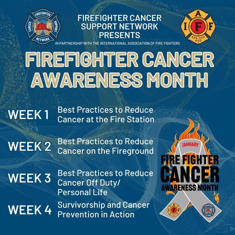 a poster for Firefighter Cancer Awareness Month a poster for Firefighter Cancer Awareness Month