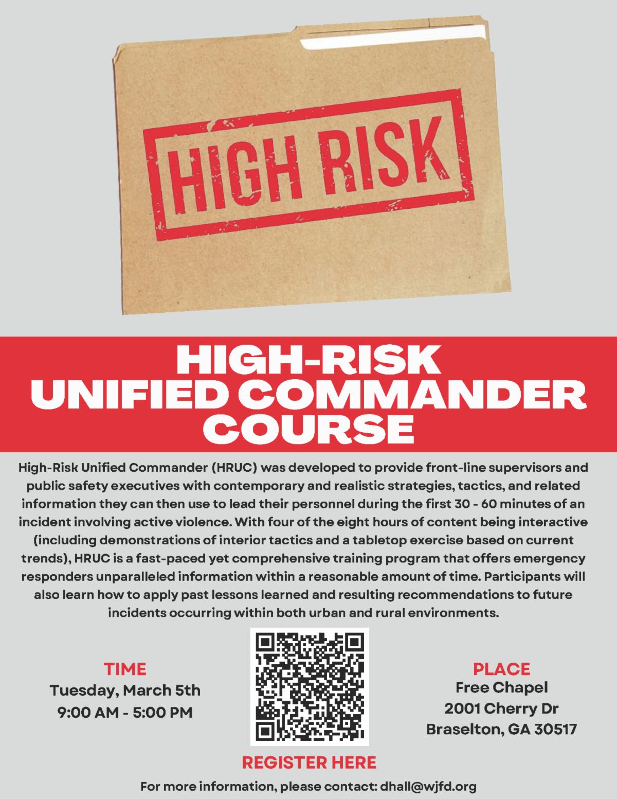 High-Risk Unified Commander Course High-Risk Unified Commander Course