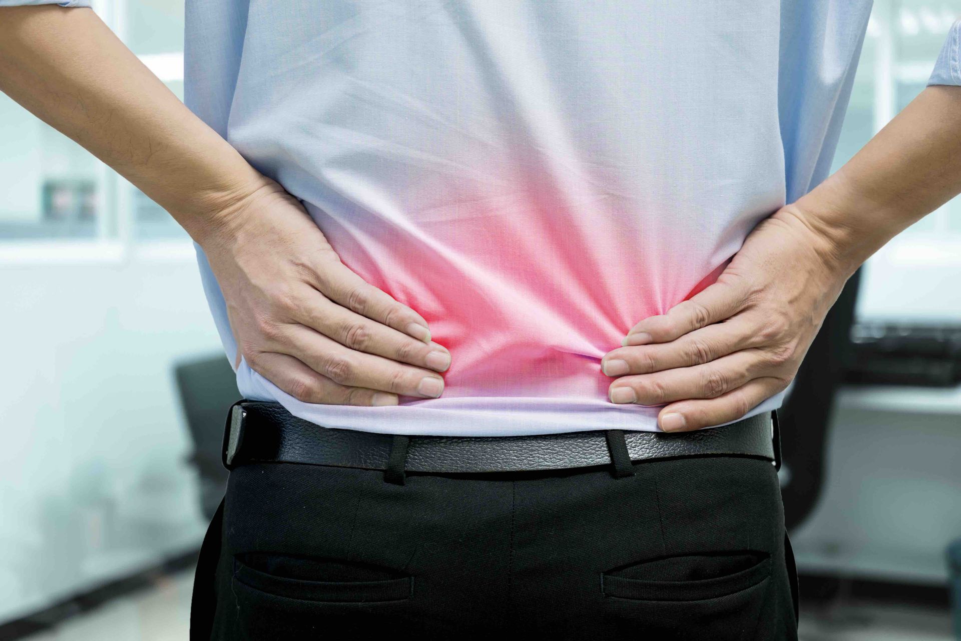 man with lower back pain