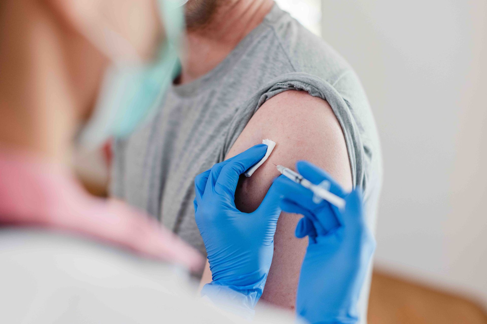 man receiving a shot
