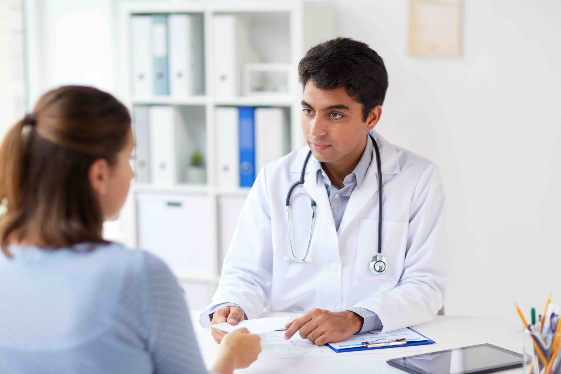 doctor talking with a women