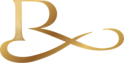 Gold stylized letter R with an elegant looping flourish on a white background