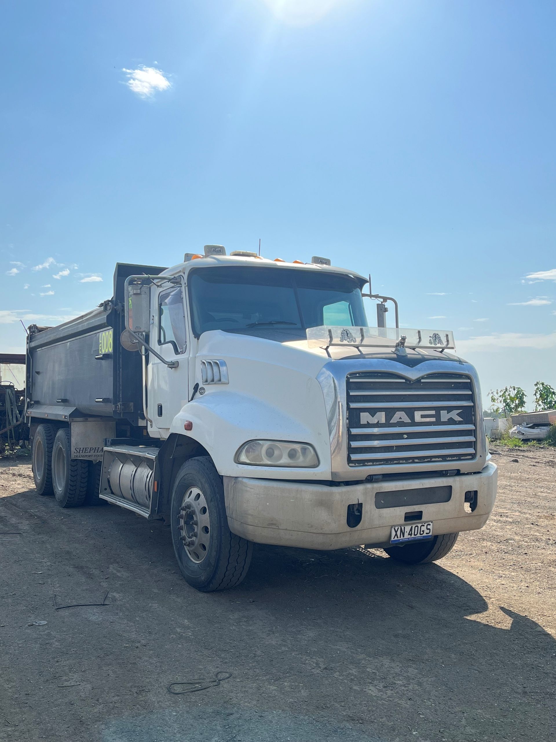 A tipper truck on the dirt road — Lantry Earthmoving in Phoenix Park, NSW
