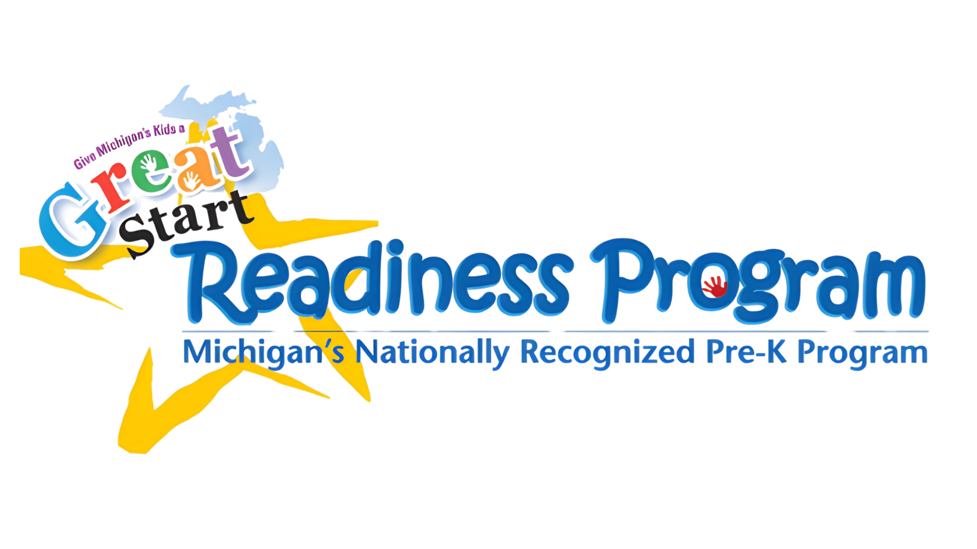 Great Start Readiness Program logo with colorful text and Michigan star graphic