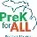PreK for All logo with colorful leaf and pencil icon on a white background