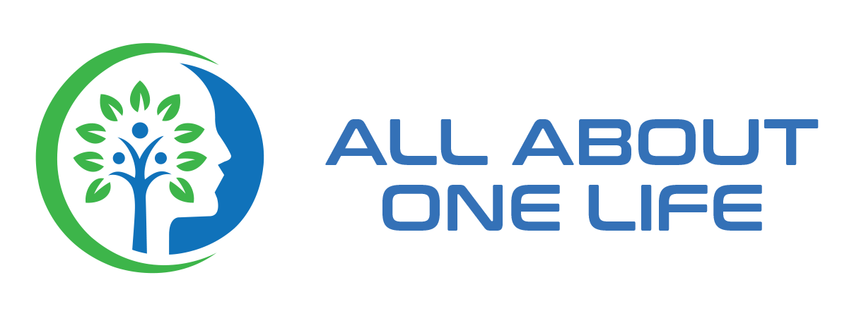 Logo featuring a tree and face inside a green and blue circle, with text