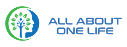 Logo featuring a tree and face inside a green and blue circle, with text