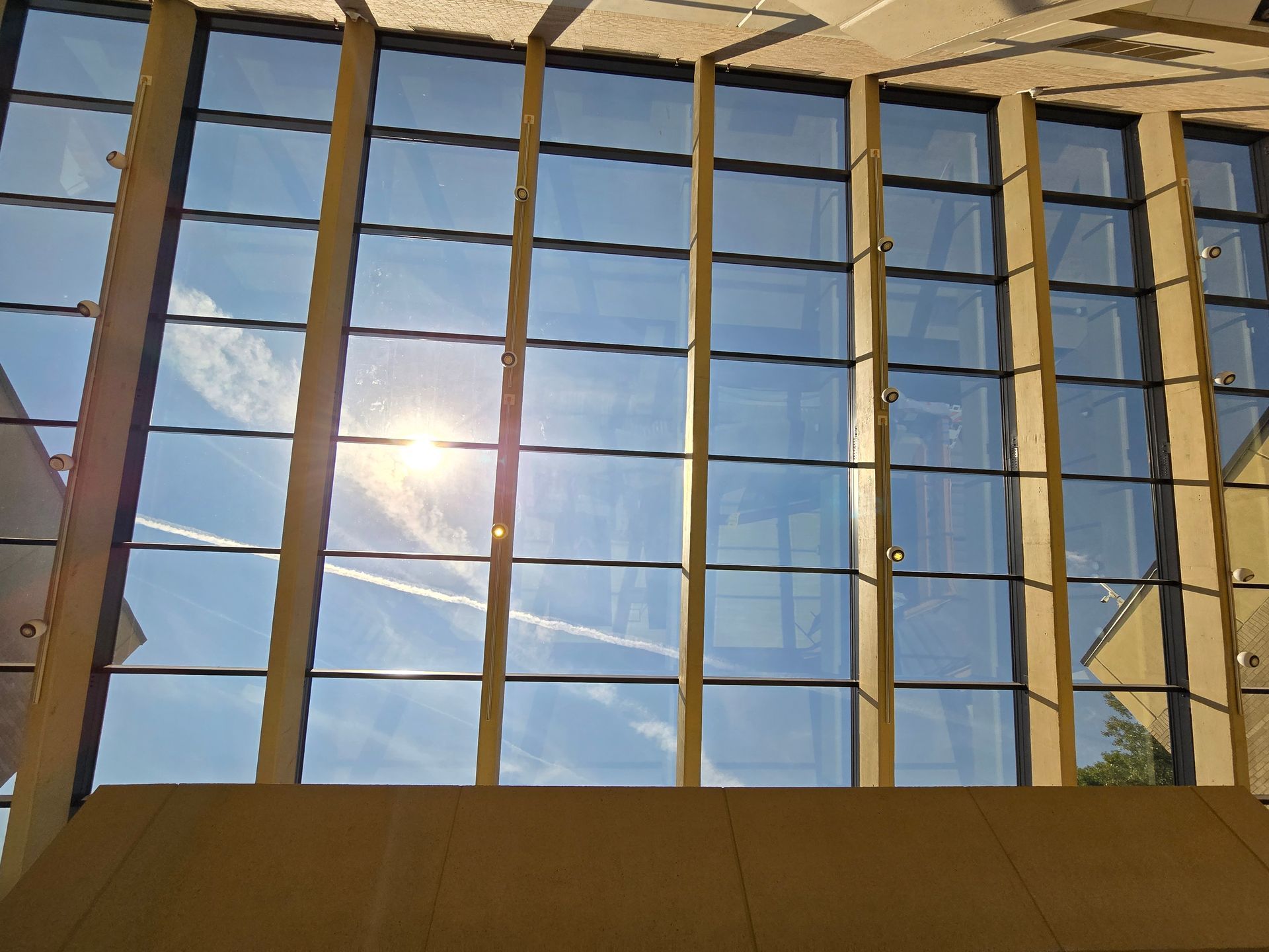 Urban Chicago scene showcasing skylight structures in the background