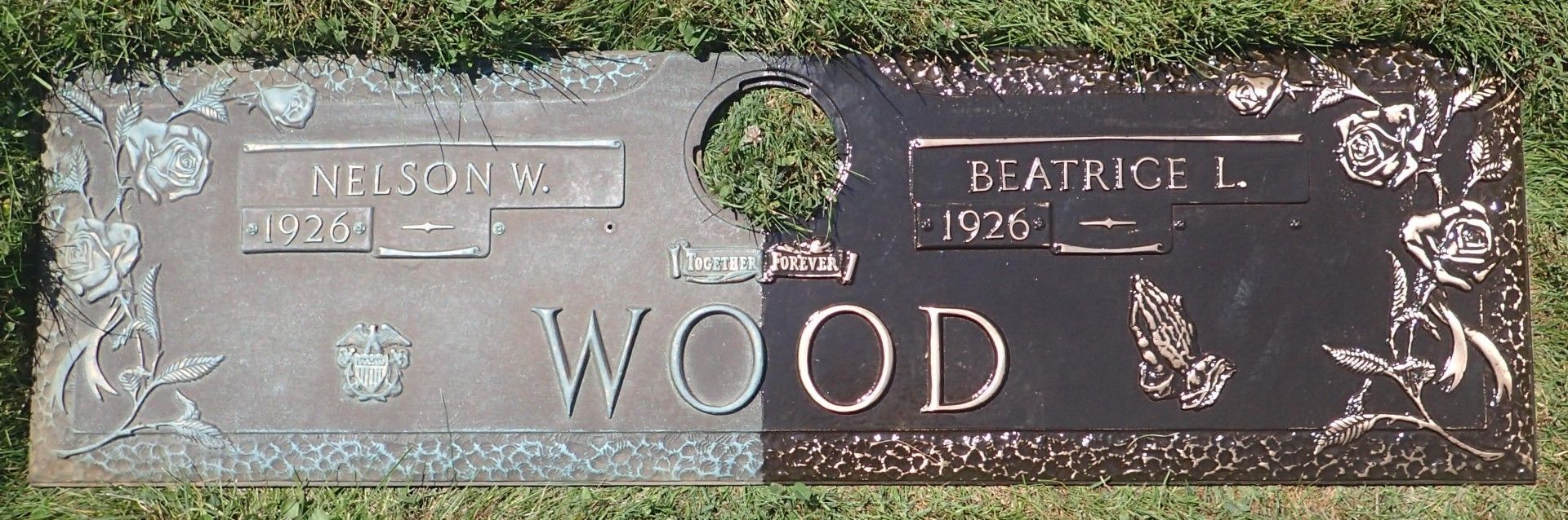 Bronze memorial before and after restoration