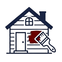 House being painted with a red paintbrush