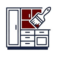 Kitchen cabinet with paintbrush icon, suggesting painting or renovation activity