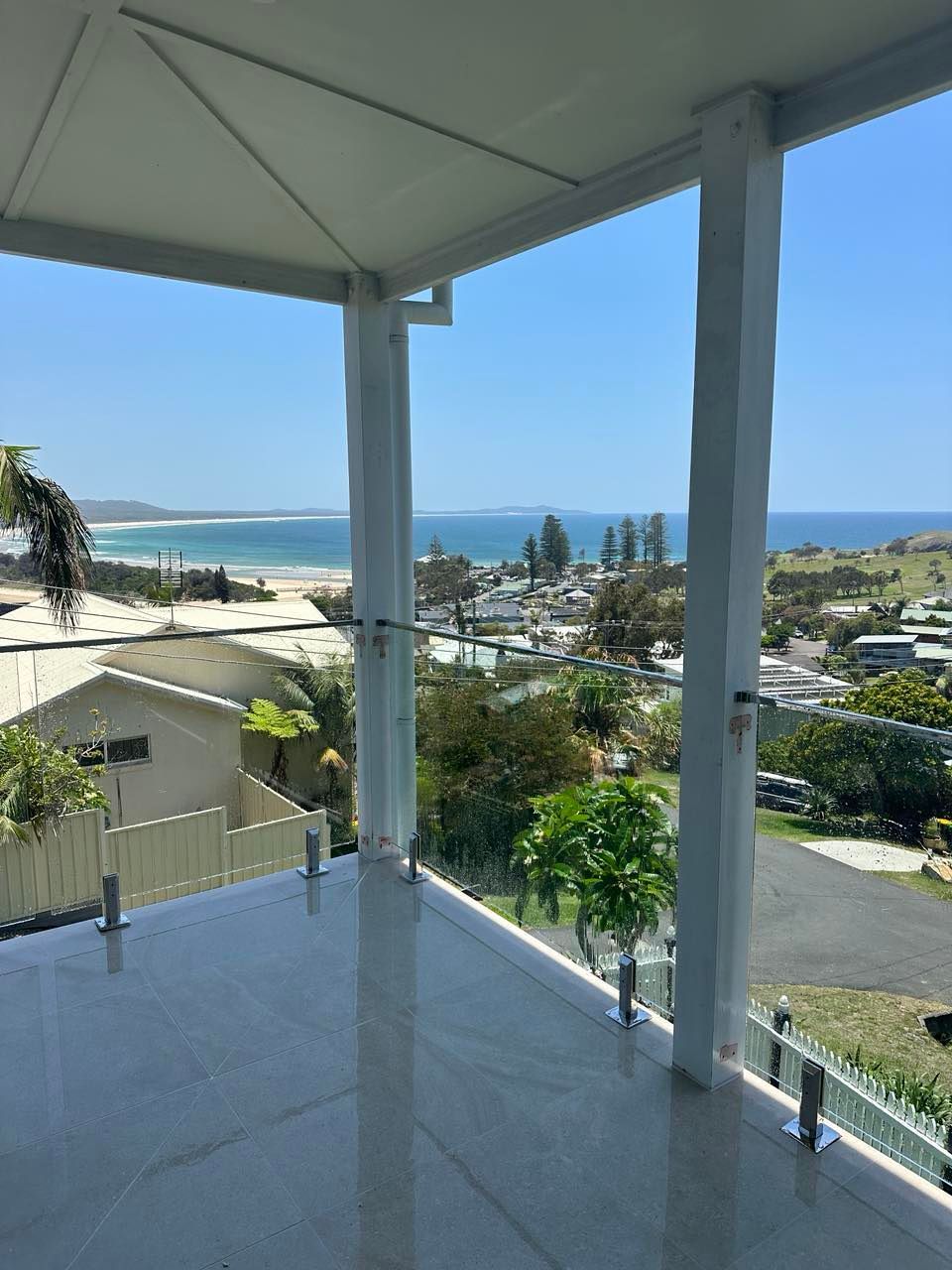 A High-Angle View from A Balcony — Coastline Glass Pool Fencing in Old Bar, NSW