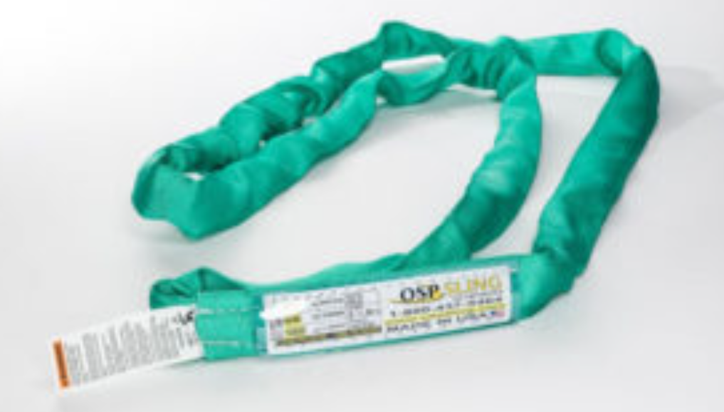 Green medical restraint strap with padded loops and a label on a white background