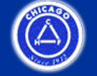Chicago emblem in white on a blue circular seal with a stylized anchor and “Since 1837” text
