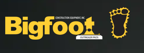 Bigfoot logo in yellow text with a yellow footprint icon on a black background