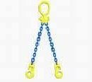 Yellow and blue cartoon chain shaped like a triangle on a white background