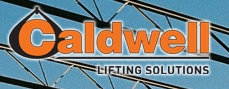 Caldwell Lifting Solutions logo in orange and black on a blue background