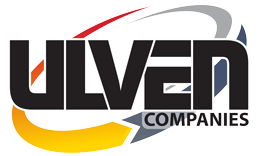 ULVED Companies logo in black with red, gray, and yellow swooshes