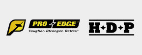 ProEdge and H+P company logos on a white background