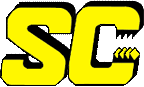 Yellow “SC” letters with a white outline on a black background.